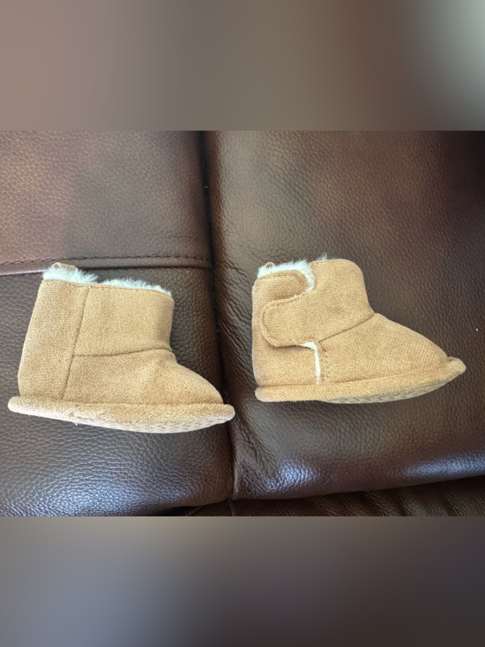 Baby Walker Cozy Faux-Shearling Booties in Tan
